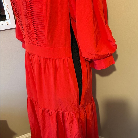 Endless Rose Vibrant  Pintuck Three-Quarter Sleeve Midi Dress  M - Picture 9 of 16